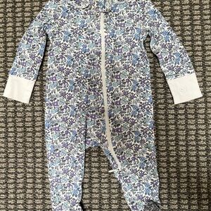 Floral baby girl footie